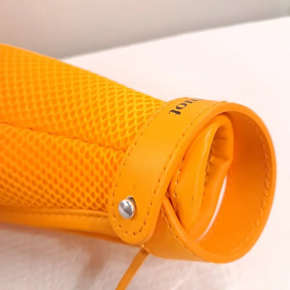 Veuve Clicquot Champagne Bottle Jacket Insulated Zippered Tote Orange mesh Coozy